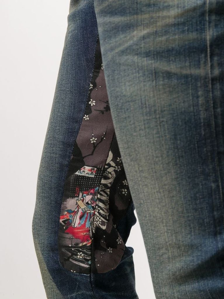 patch-embellished skinny jeans