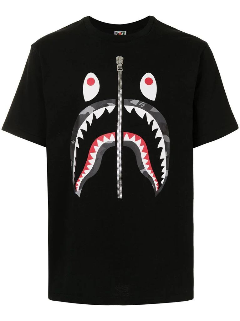 shark print relaxed cotton T-shirt