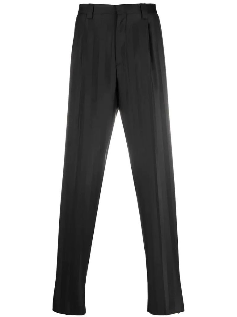 shadow-stripe tailored trousers