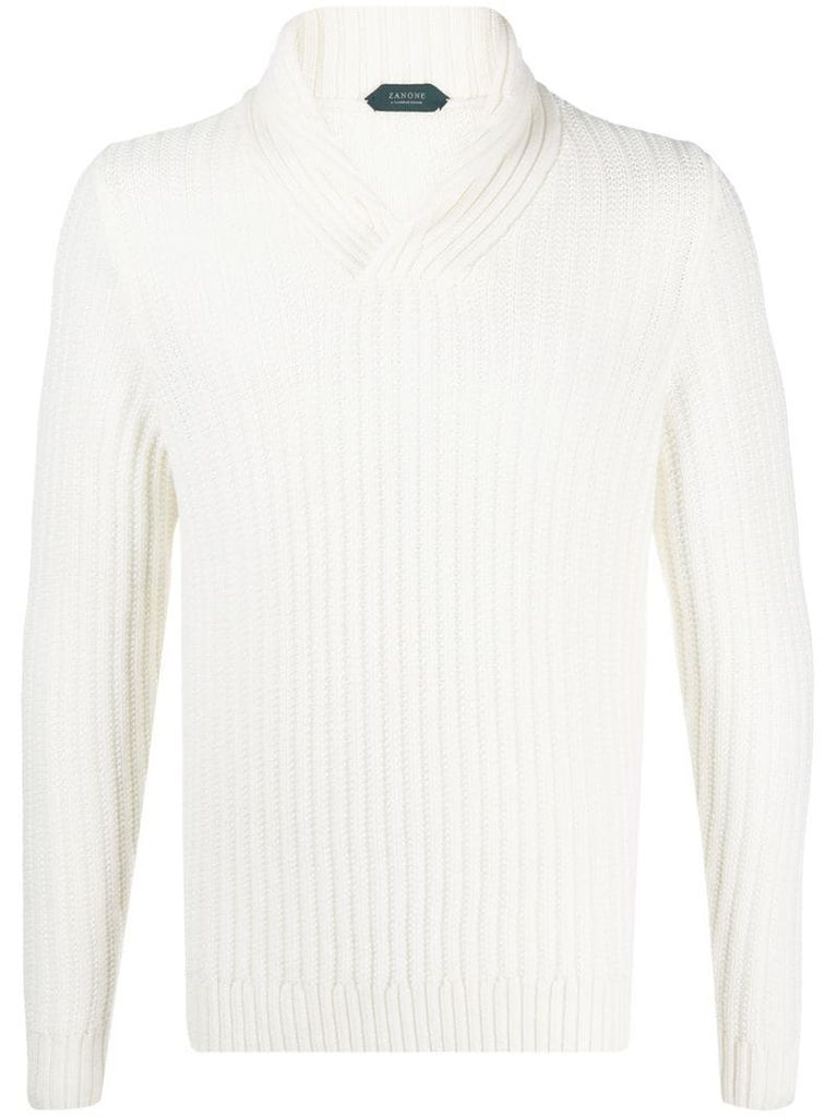 chunky-knit fitted jumper
