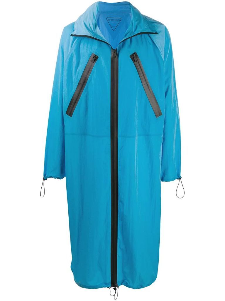 oversized zipped raincoat