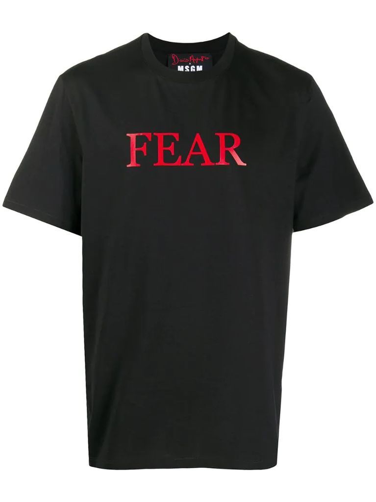 Fear print cotton T-shirt