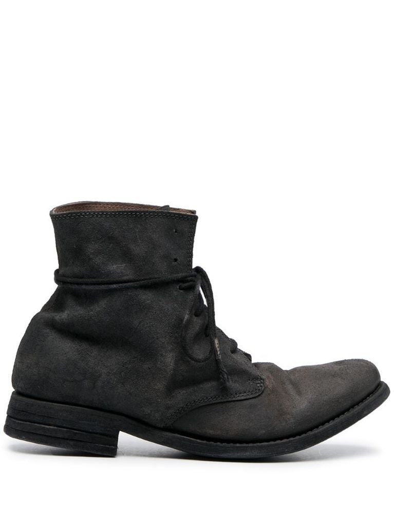reverse lace-up boots
