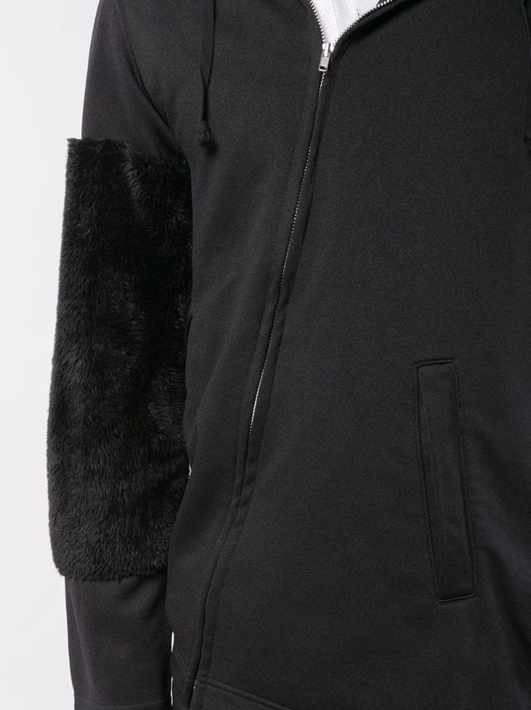asymmetric zip front hoodie