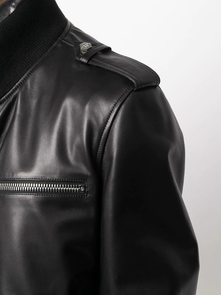 zip-up Iconic leather jacket