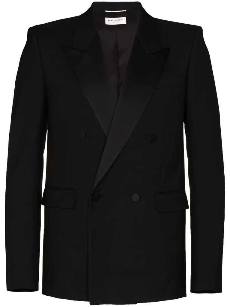 double-breasted smoking jacket