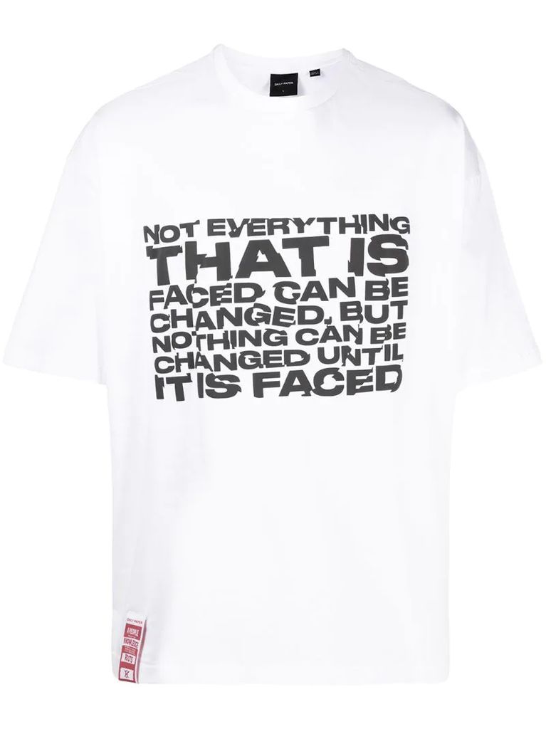 slogan print oversized T-shirt