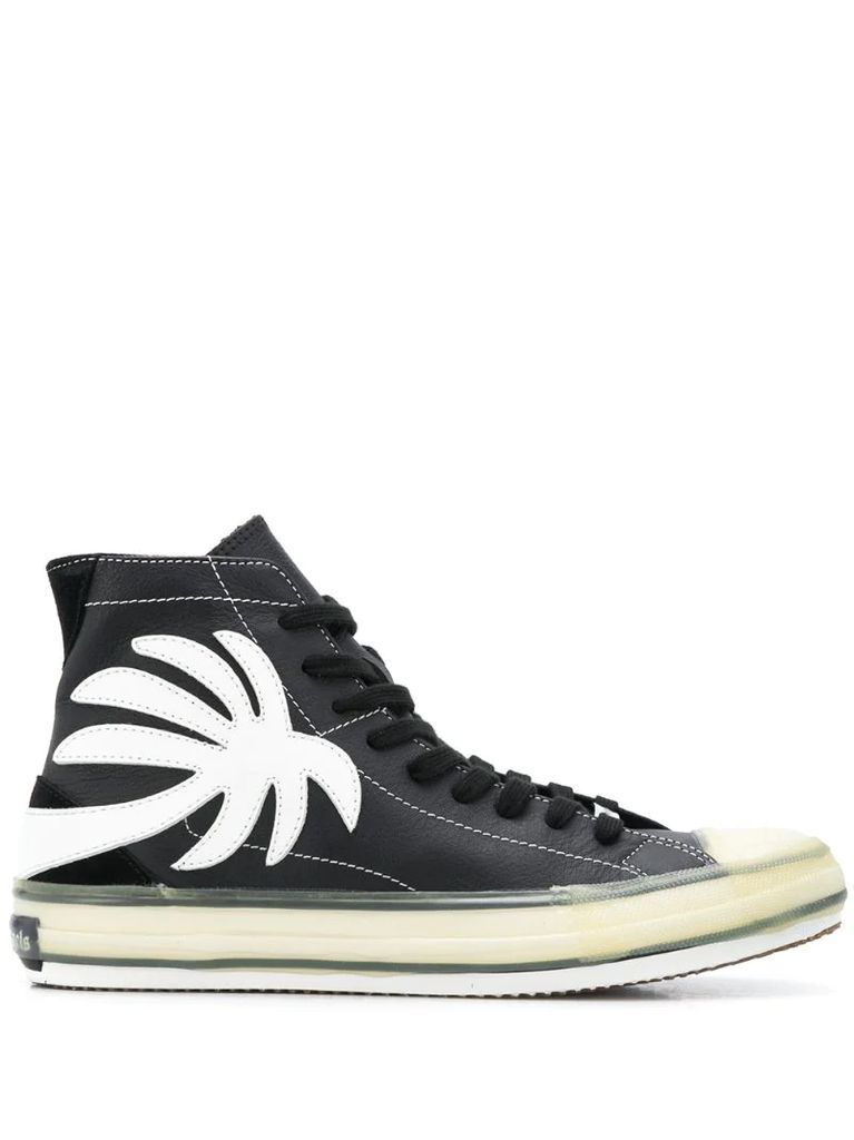 palm tree high-top sneakers