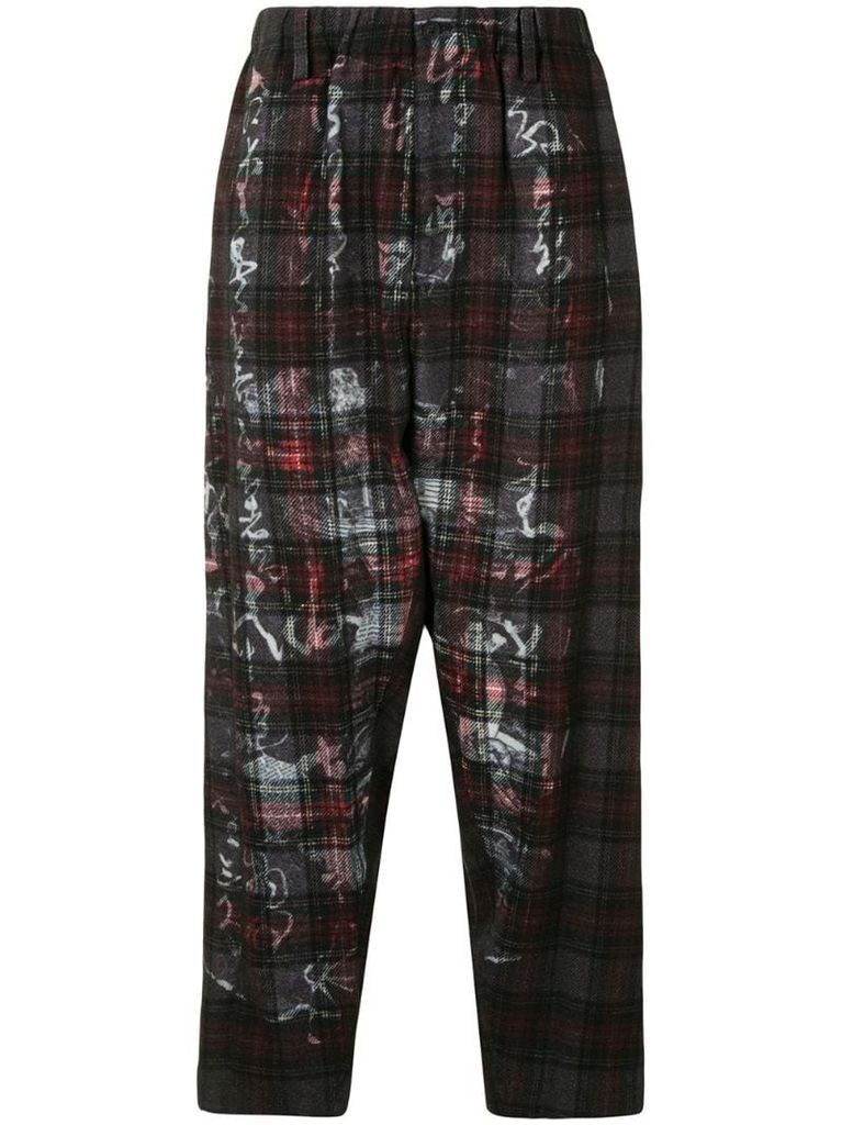G-Tab check-pattern trousers