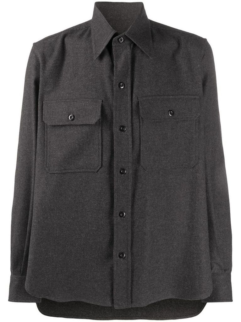 pocket-detail button-up shirt