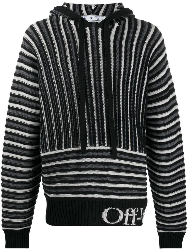 striped knitted hoodie