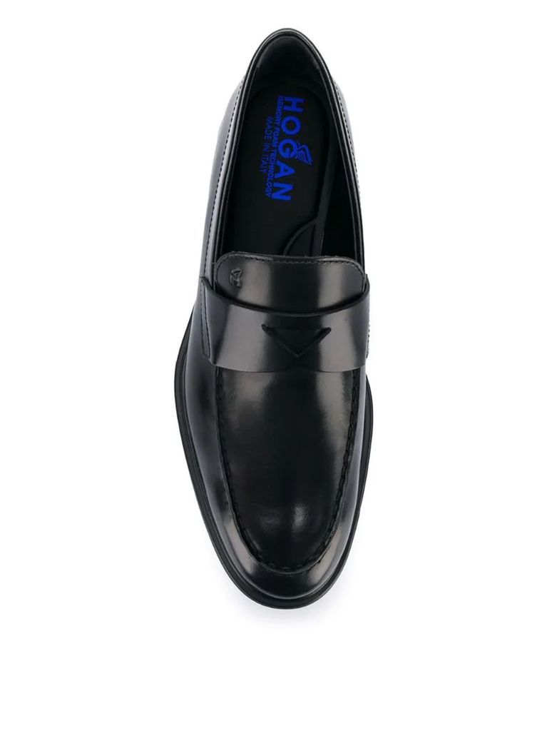 Route stamped logo loafers