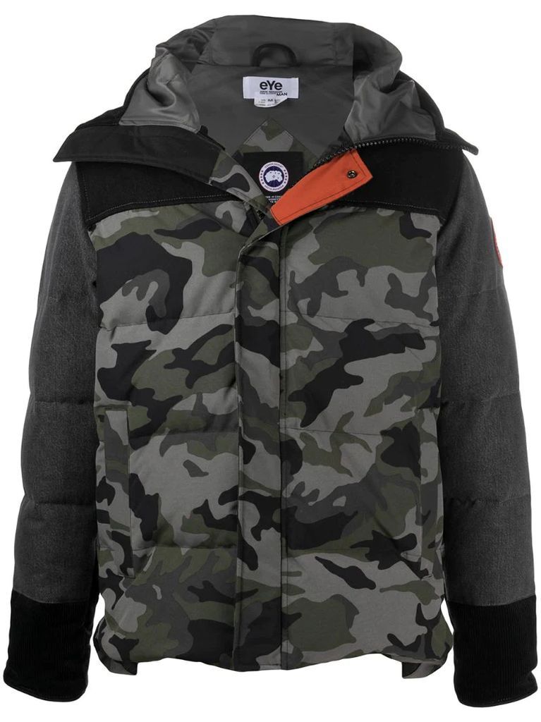 camouflage print padded jacket