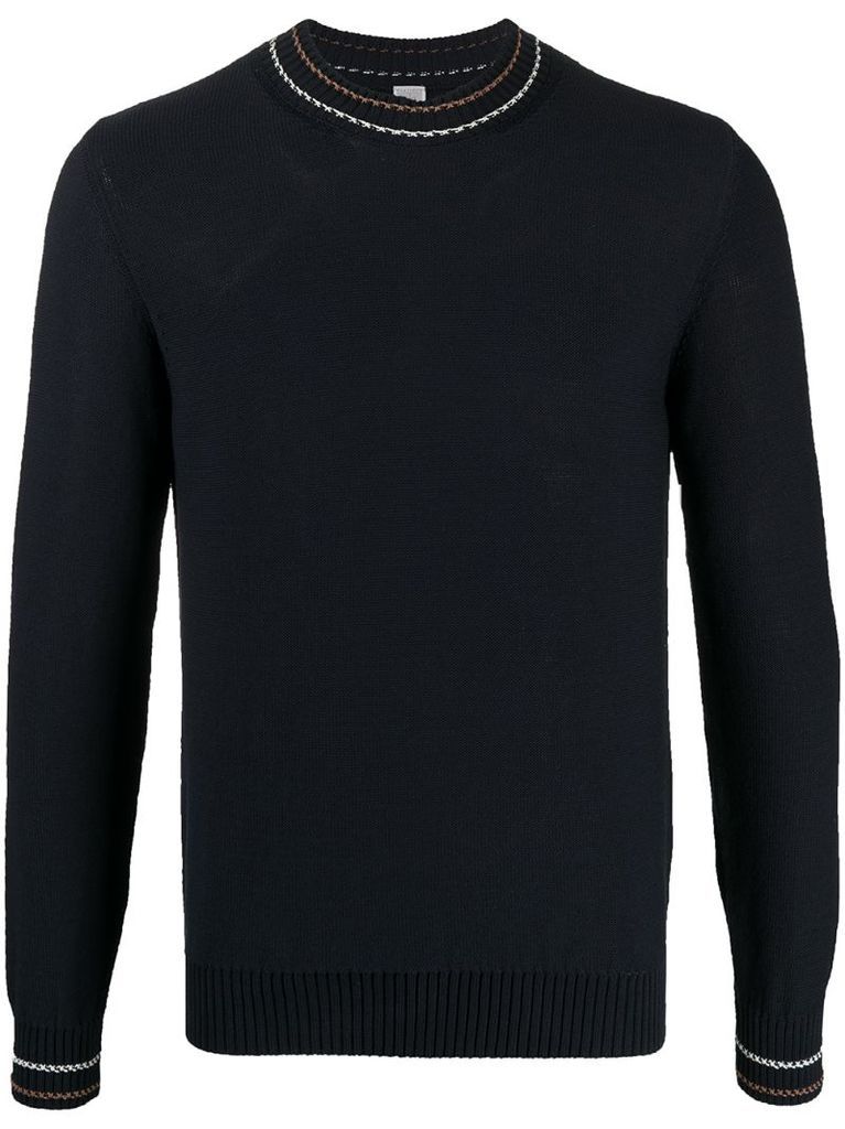 contrast-trim knitted jumper