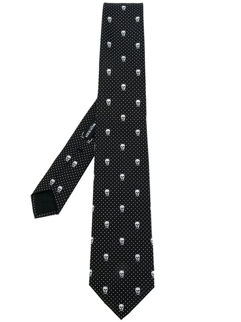 skull-print tie