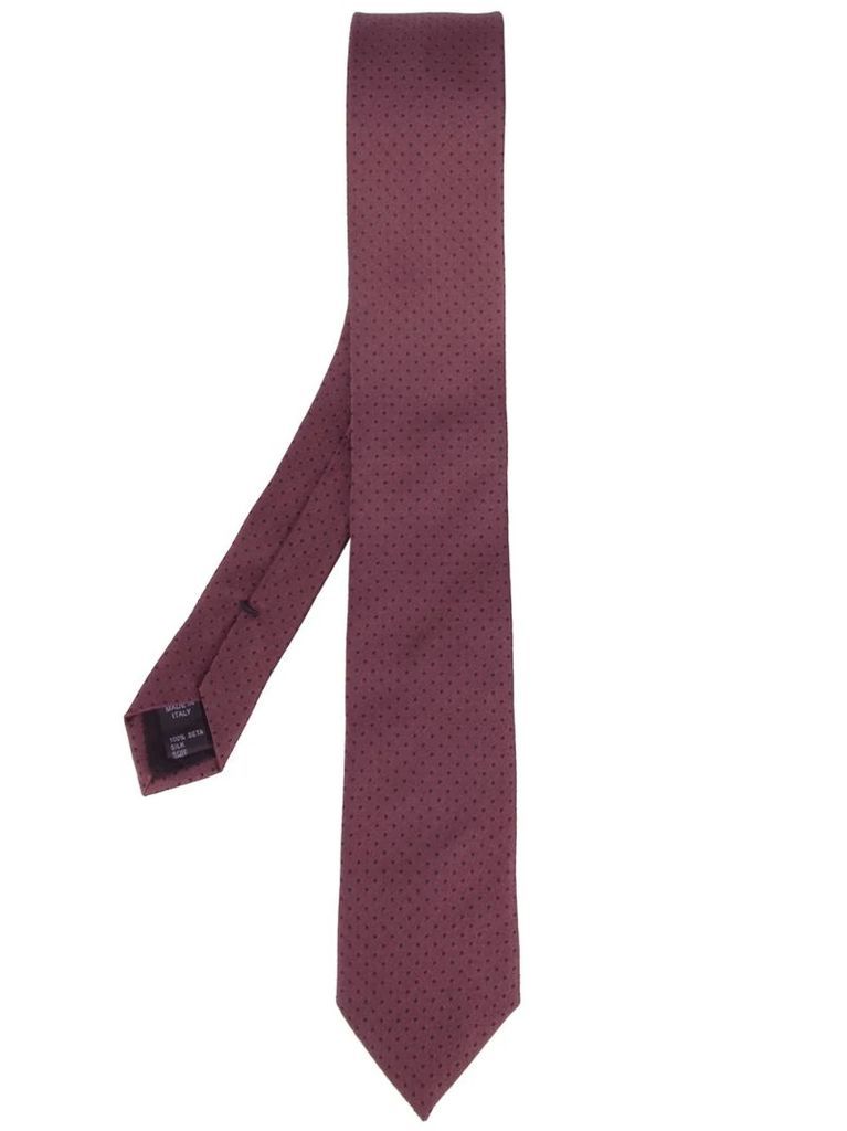 polka dot embroidered tie