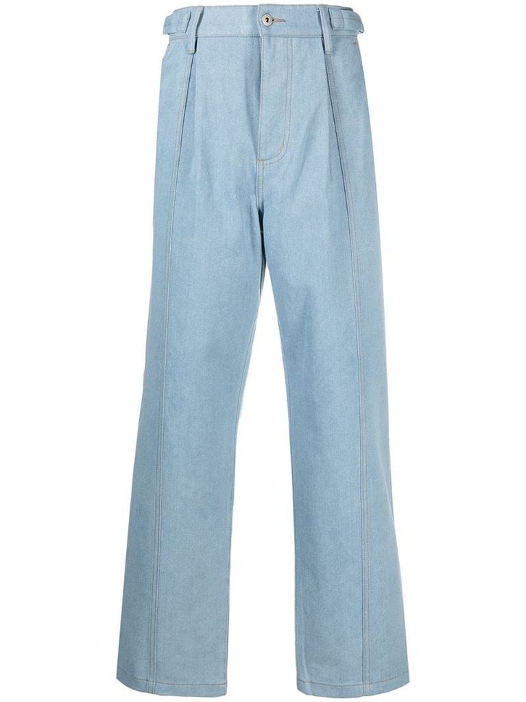 mid-rise straight-leg jeans