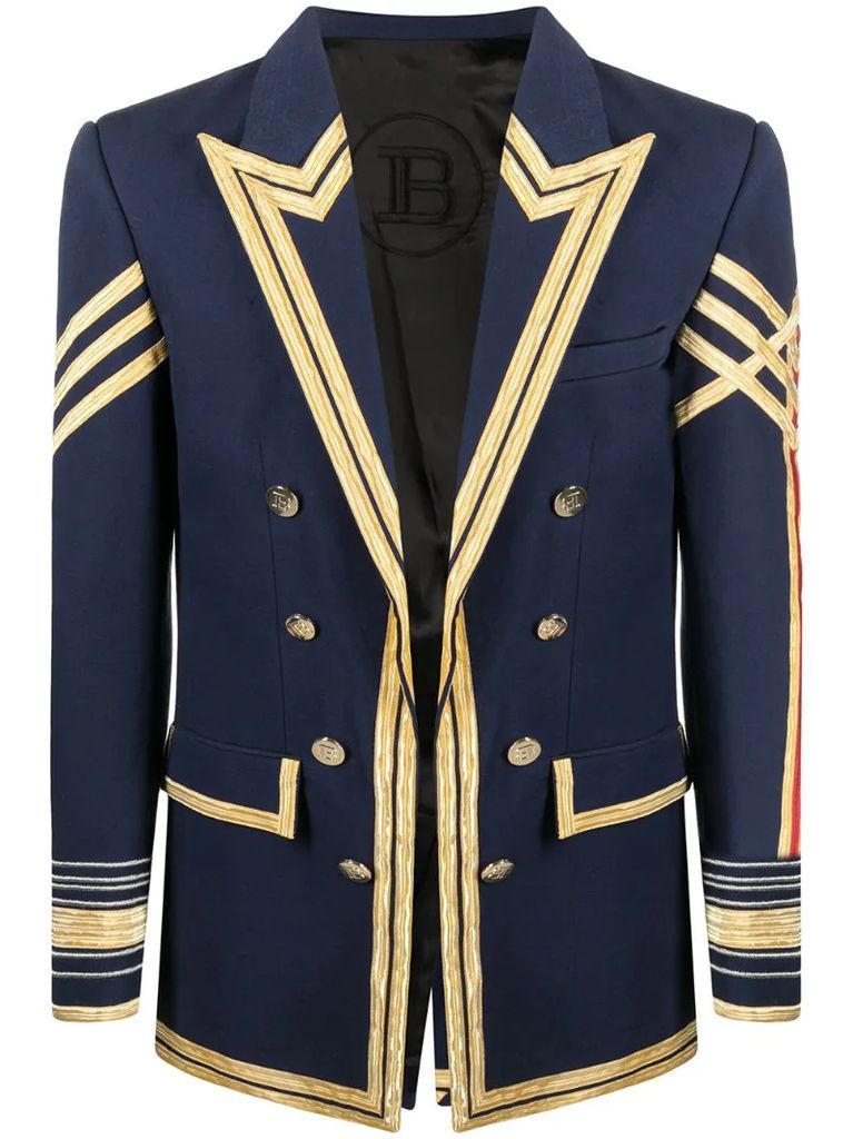 two-tone double-breasted blazer