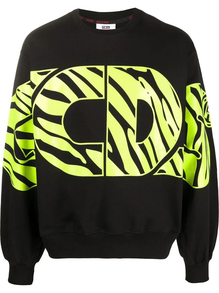 zebra logo print sweatshirt