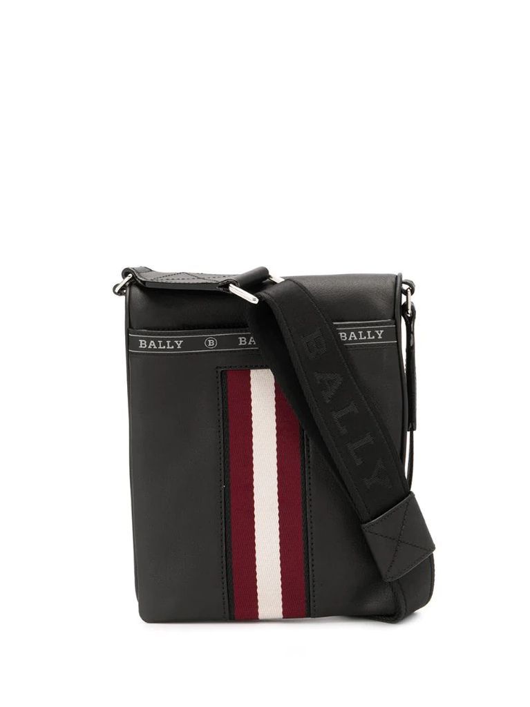 contrast stripe messenger bag