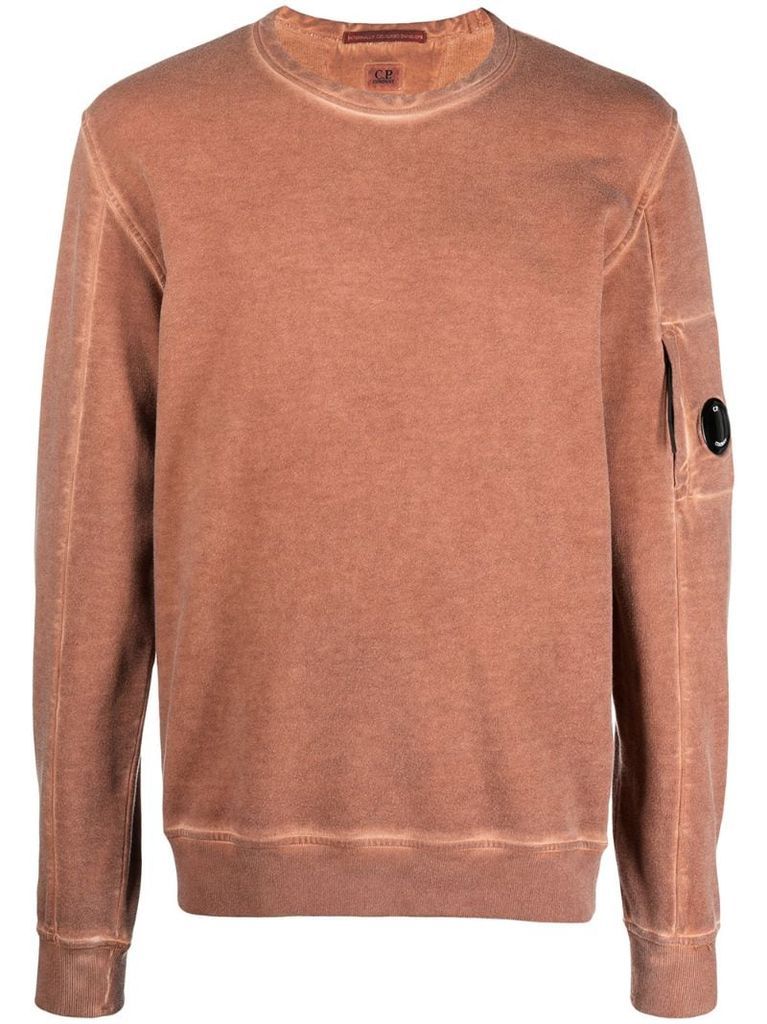 faded effect crewneck sweatshirt