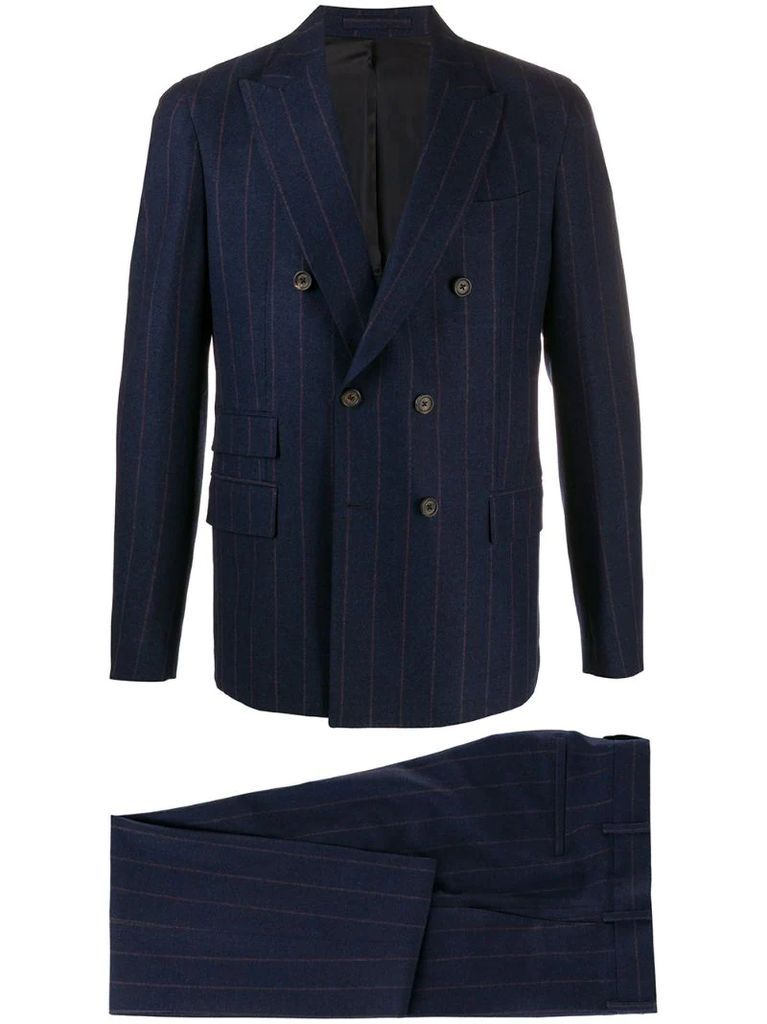 pinstripe double-breasted two piece suit