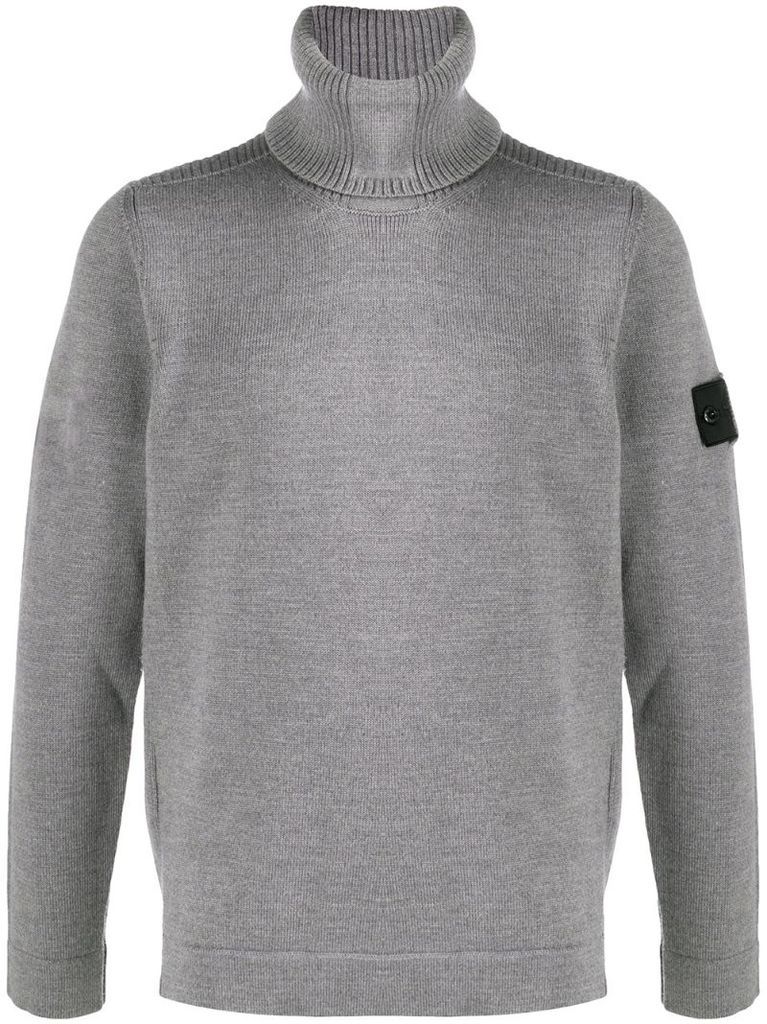 logo patch roll-neck jumper