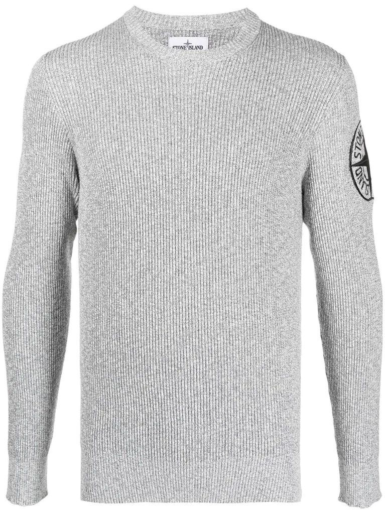 logo-patch ribbed jumper