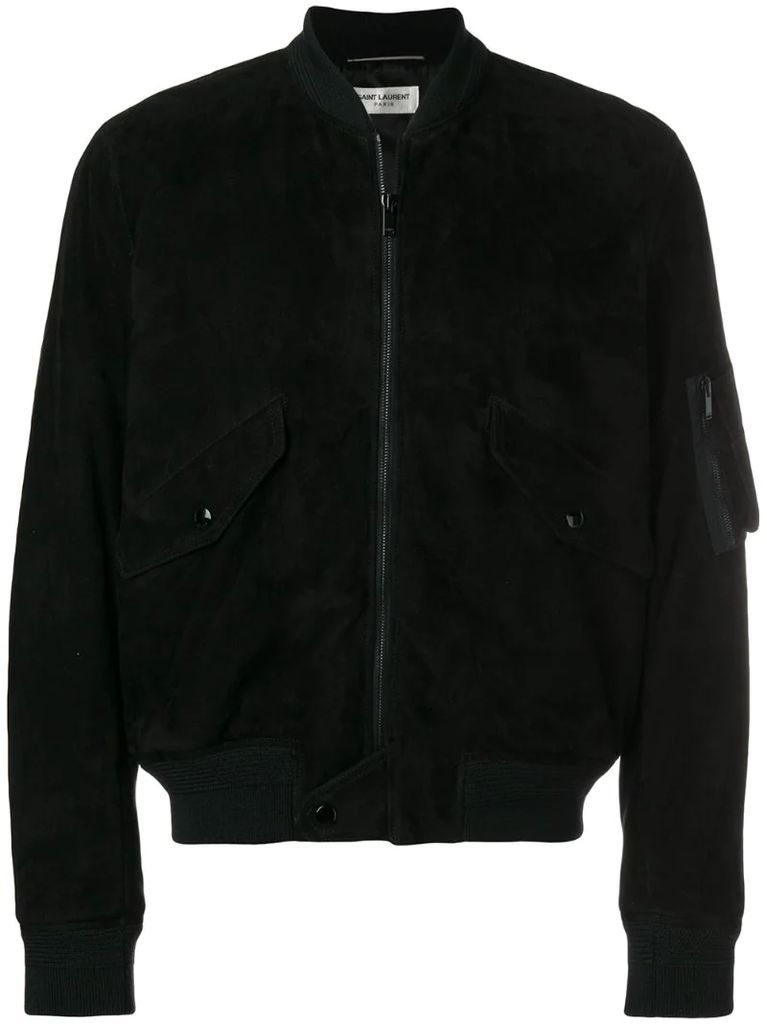 zipped bomber jacket