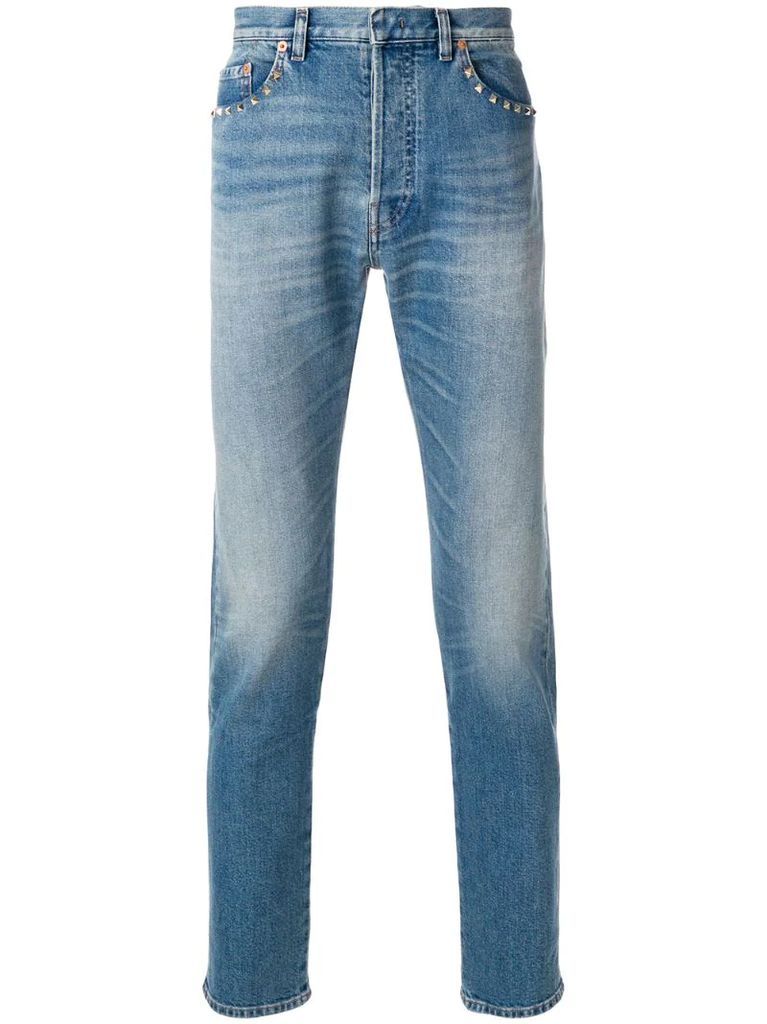 straight-leg rockstud jeans