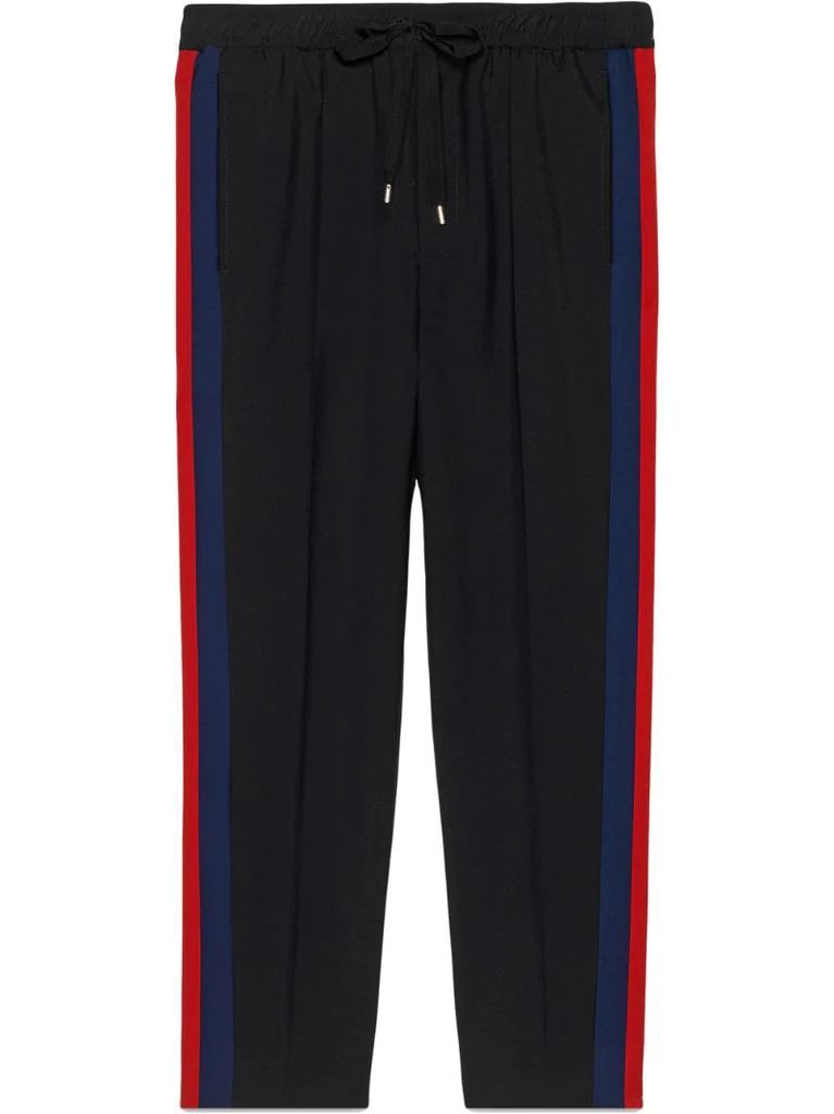 Wool cropped pant with stripe