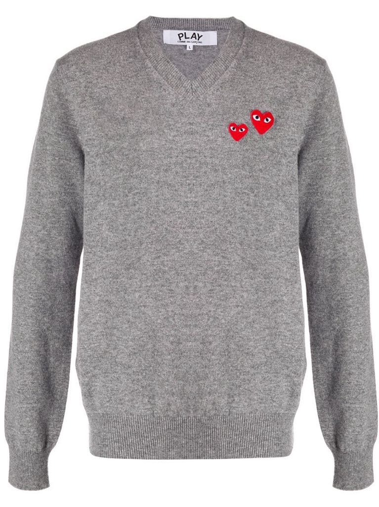 double heart patch jumper