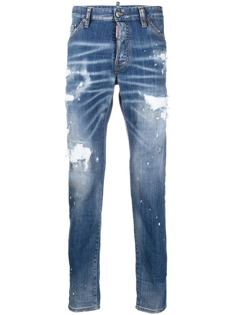 Icon distressed slim-fit jeans