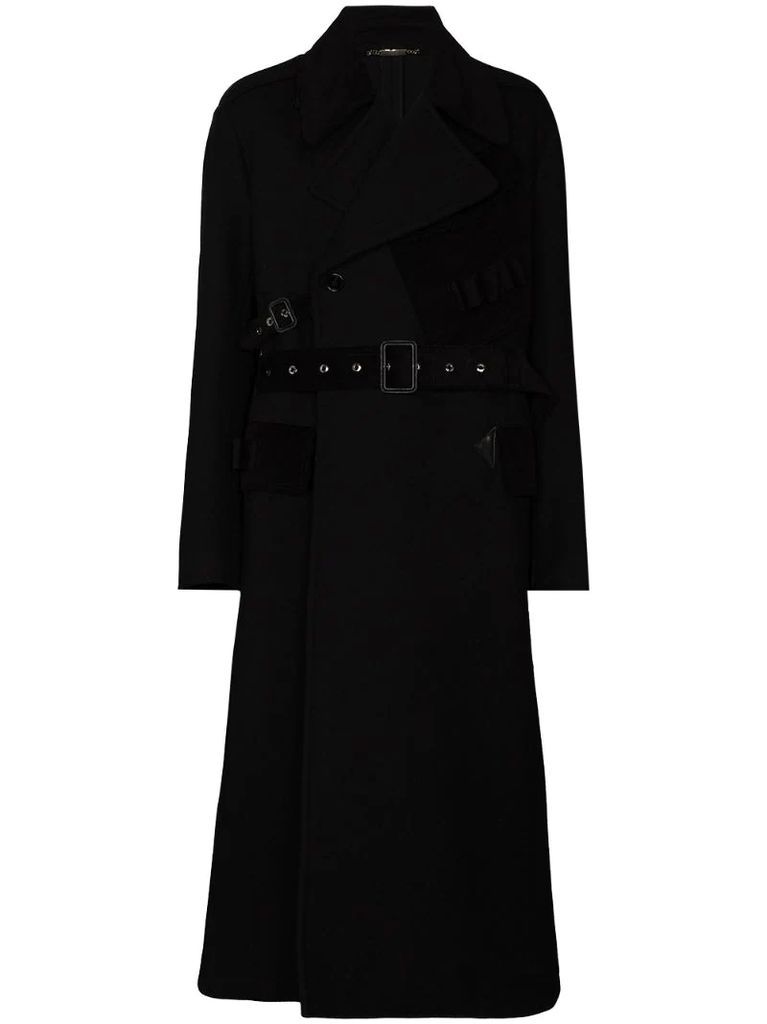 double-breasted belted coat