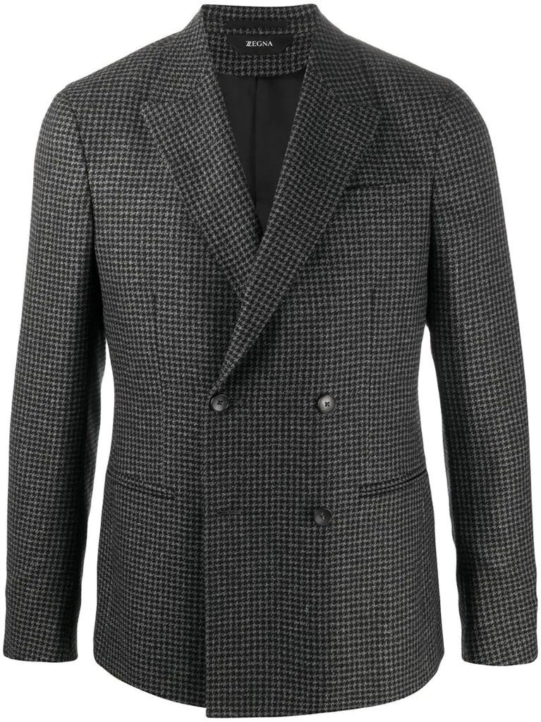 check double-breasted blazer