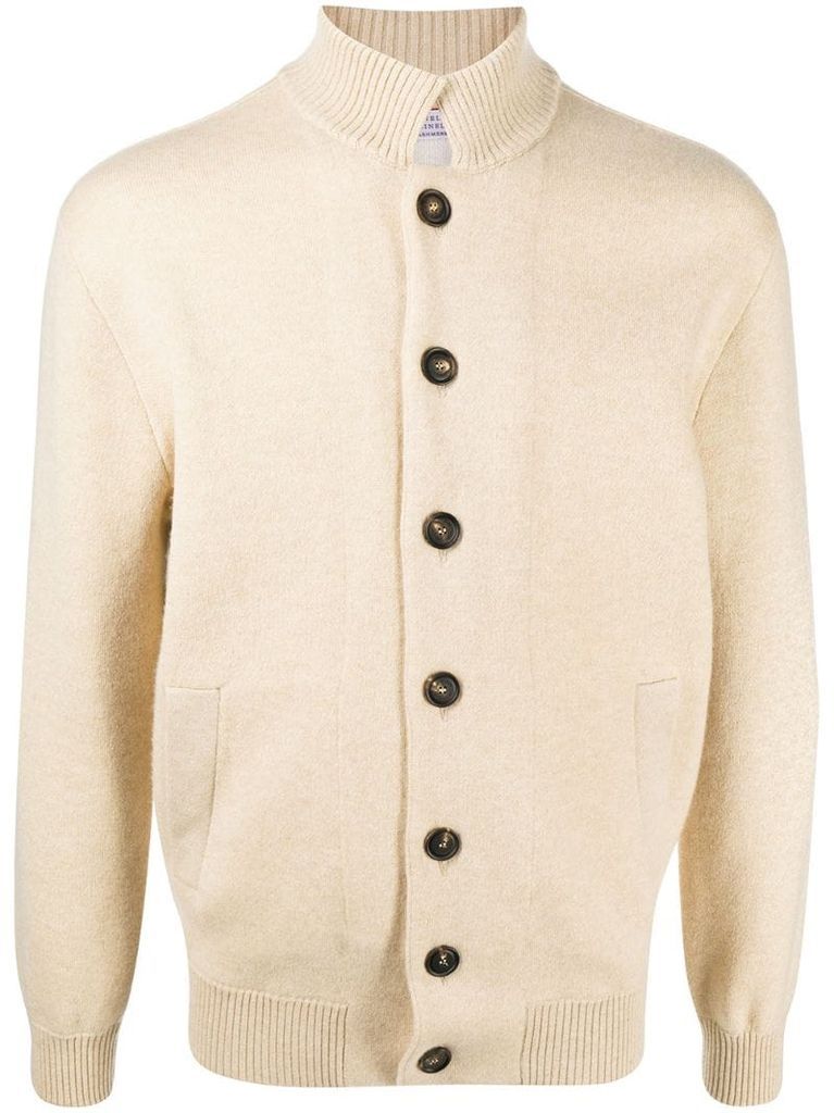 button-up cashmere cardigan