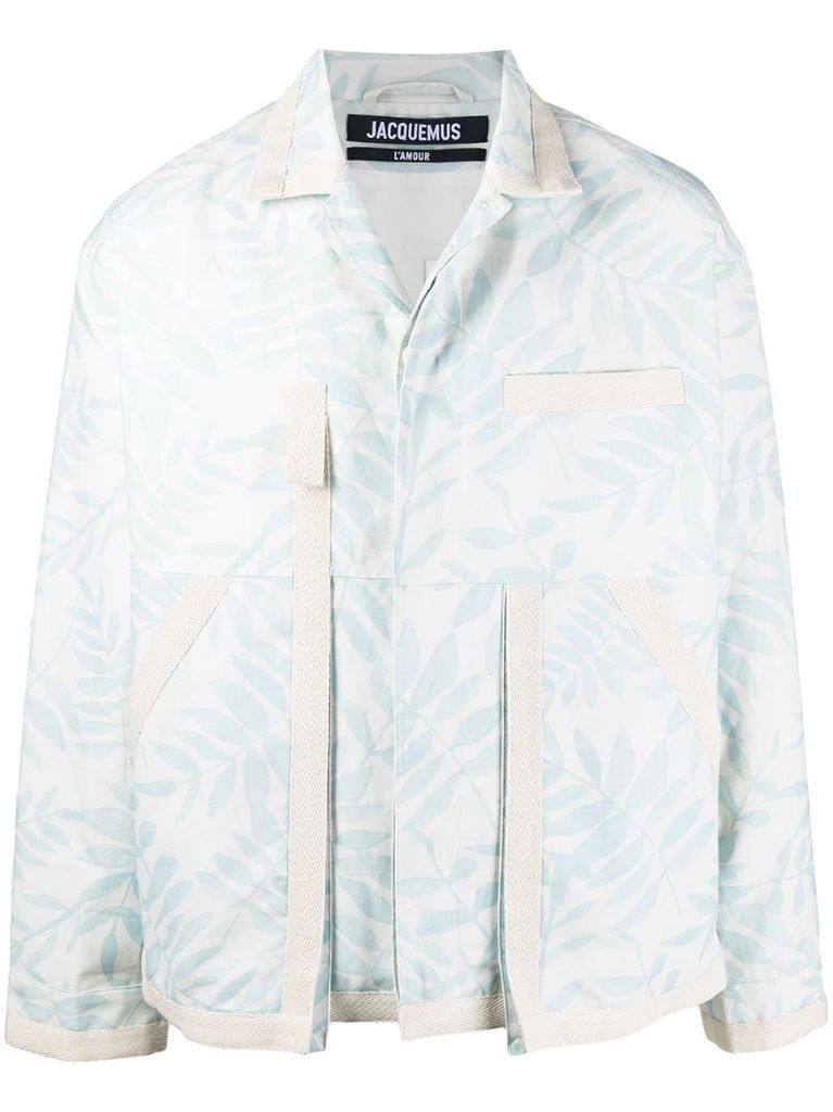 Le blouson leaf pattern jacket