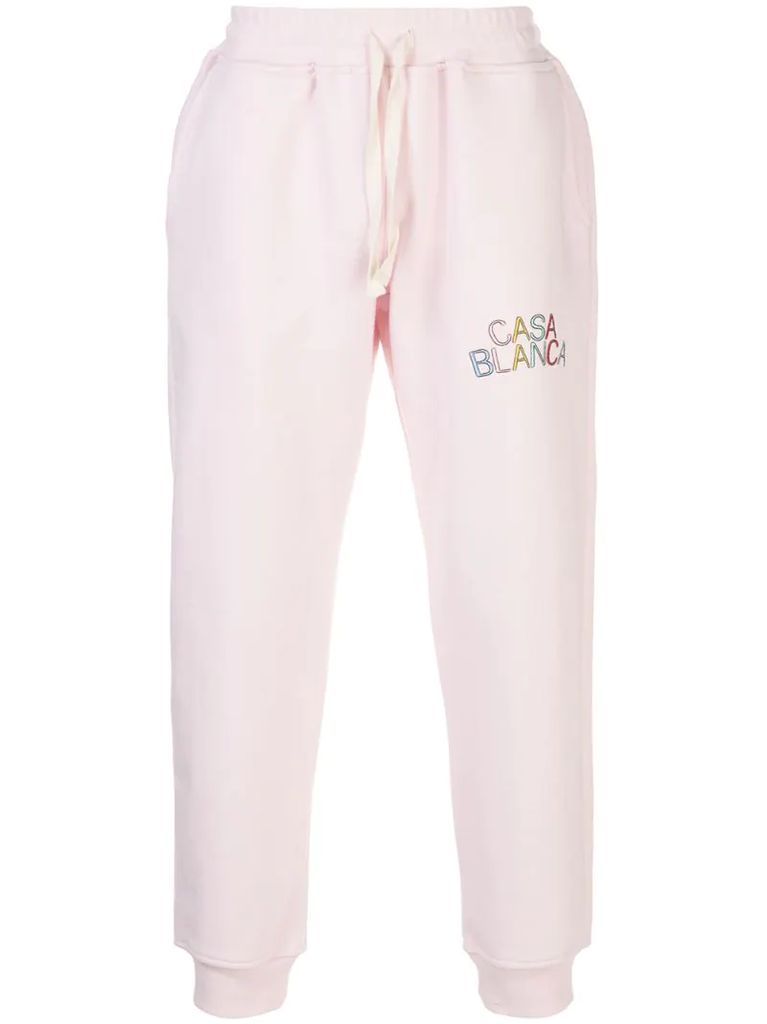 embroidered logo track pants