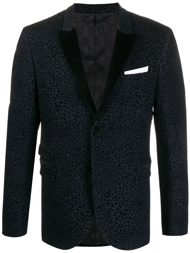 leopard print fitted blazer