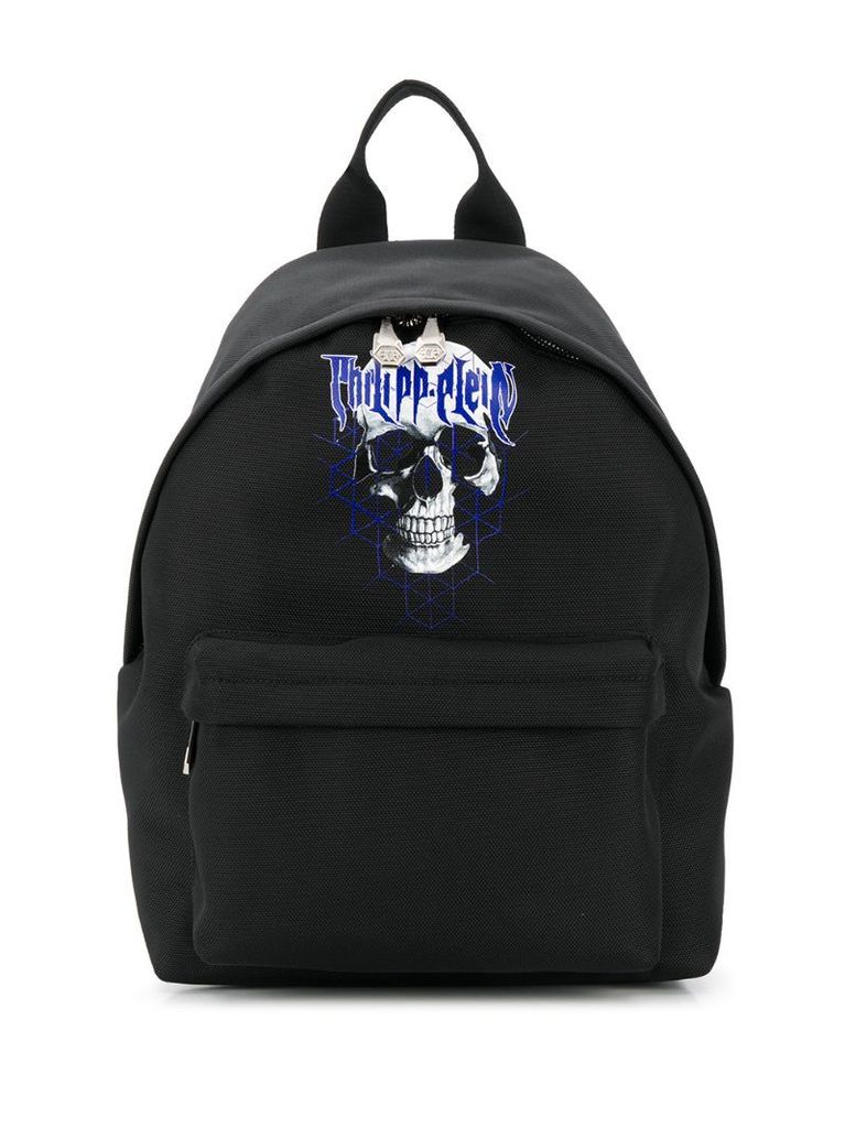skull print logo backpack