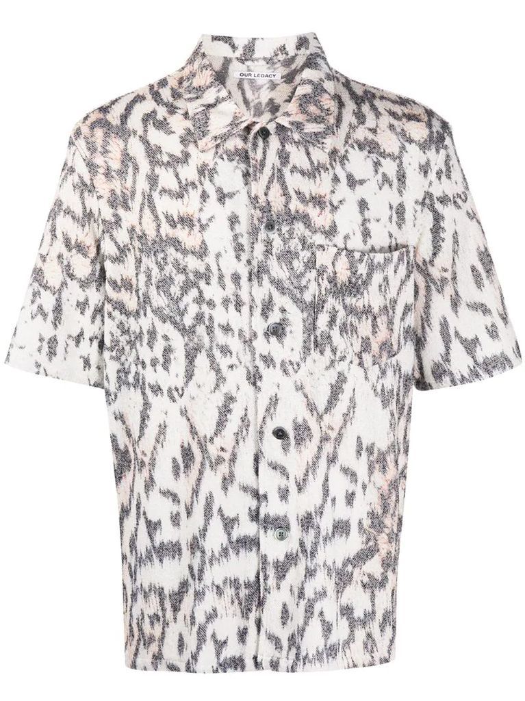 tiger print short sleeved shirt