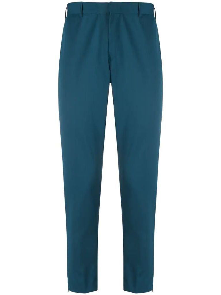 slim-fit tailored-style trousers