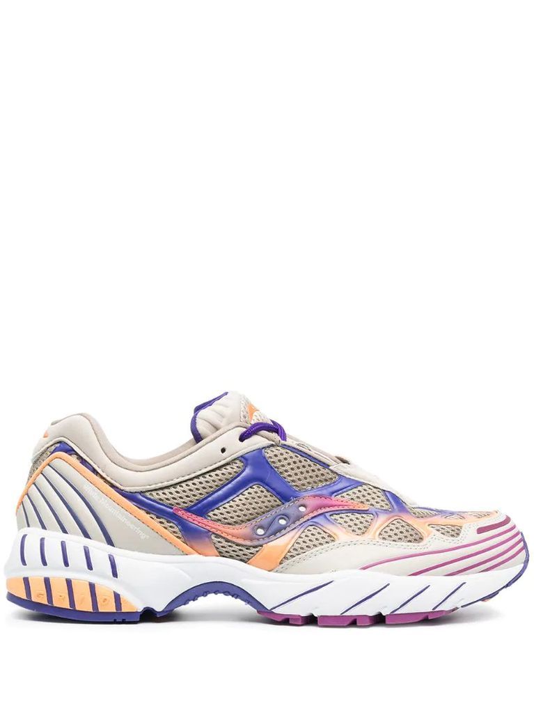 wave-panelled low-top trainers