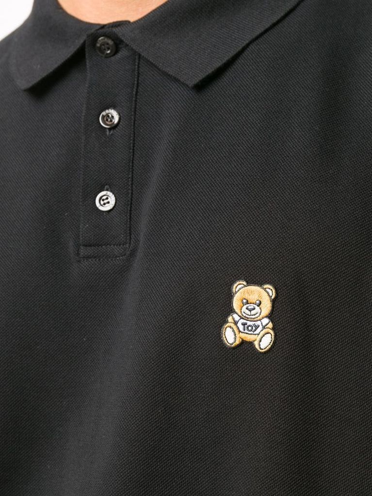 teddy bear-patch polo shirt