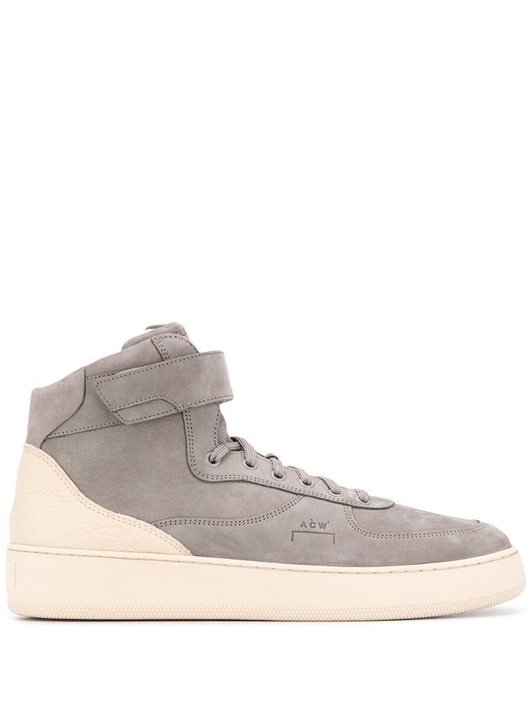 two-tone high-top sneakers