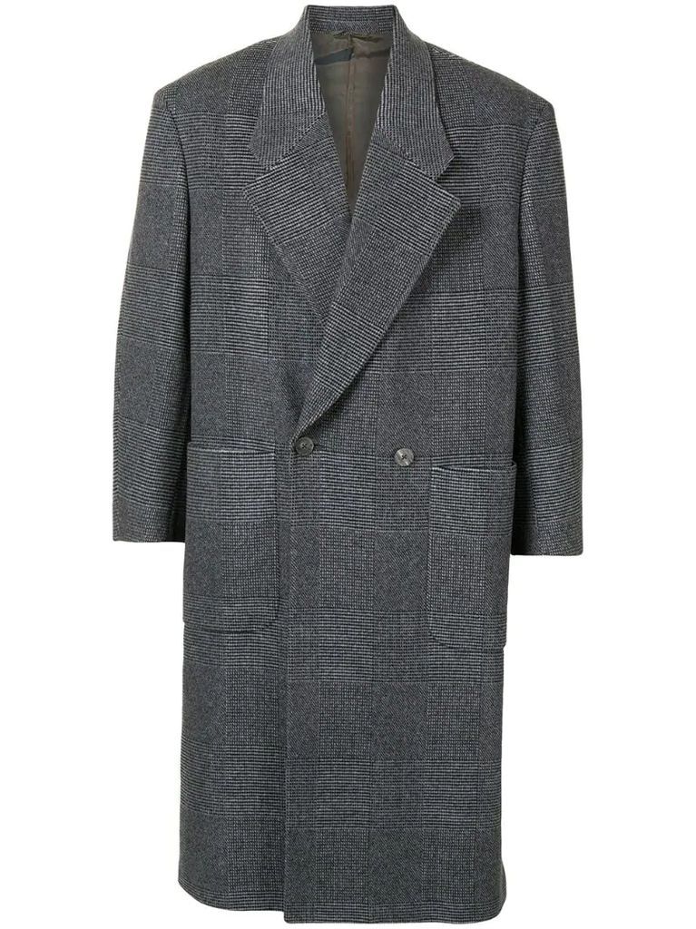 check wool-cashmere coat