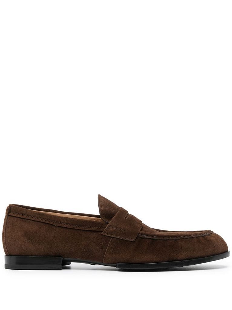 leather low-heel loafers
