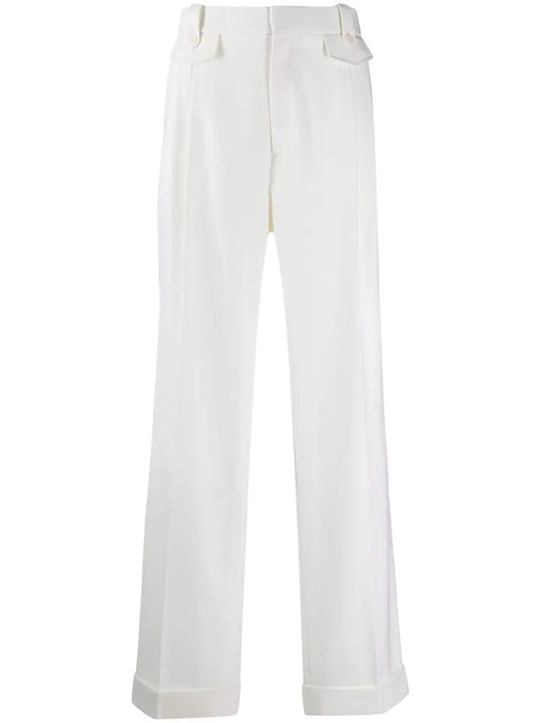mid-rise straight trousers