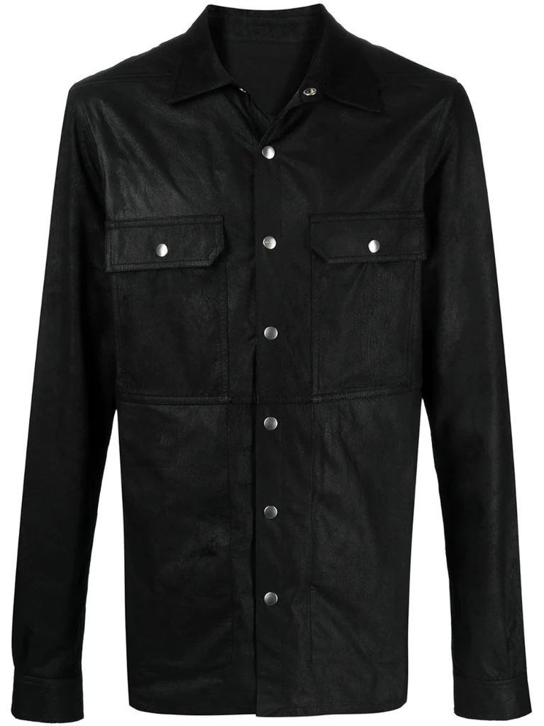 two-pocket leather shirt