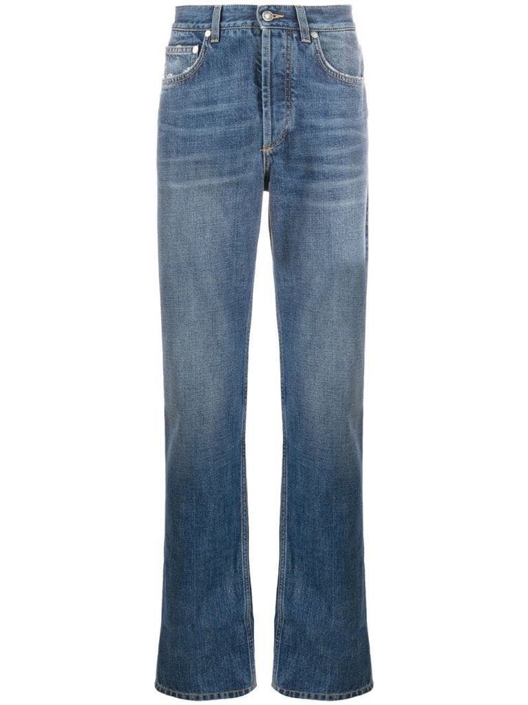 mild stonewashed straight jeans